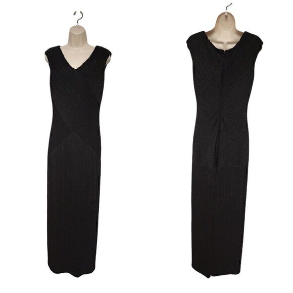 ALEX EVENINGS Womens Black Scoop-Neck Maxi Fit + Flare Dress 10 - Picture 1 of 9